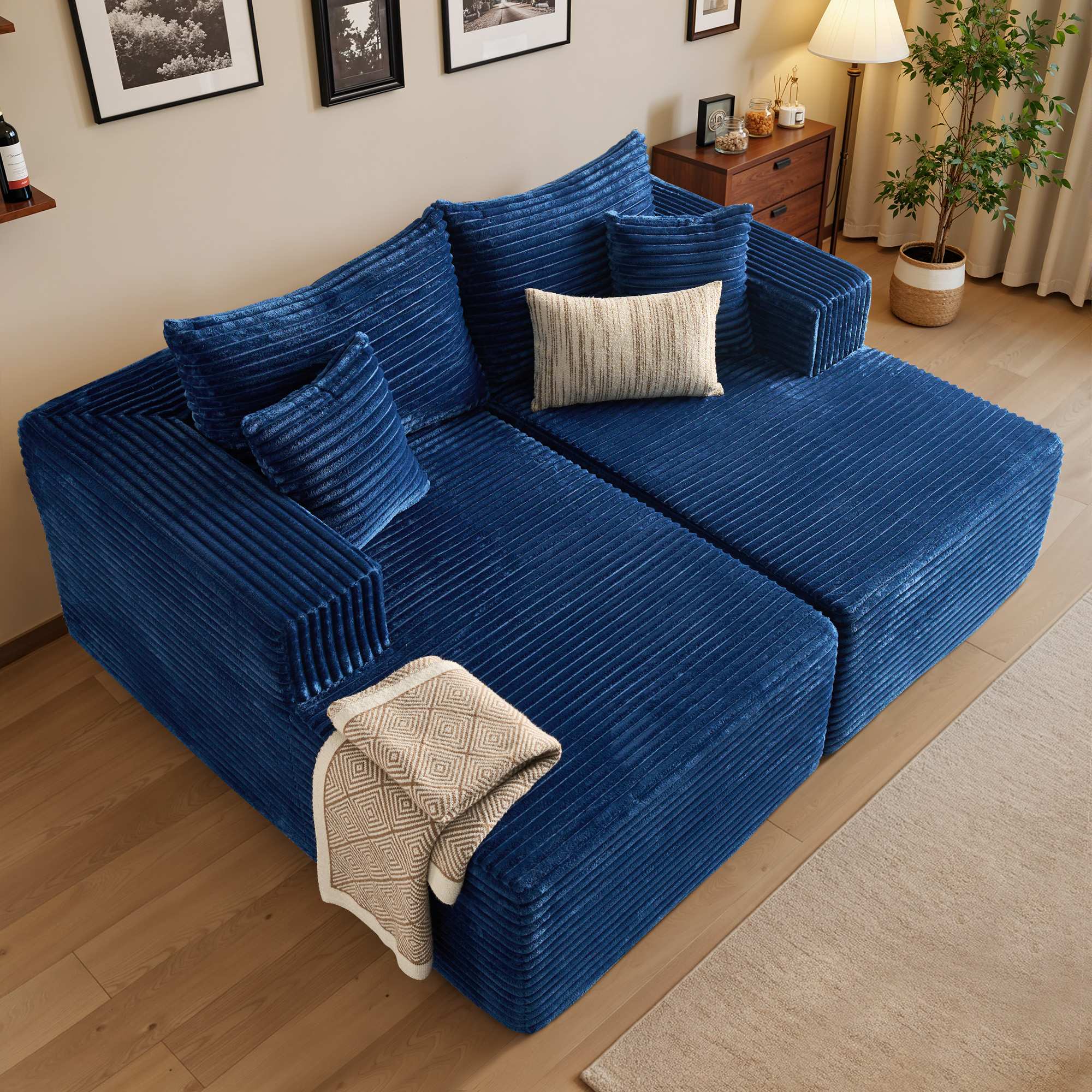 OVIOS 74.8" Boneless Sofa, Sleeper Couch, No Assembly Required, view 4