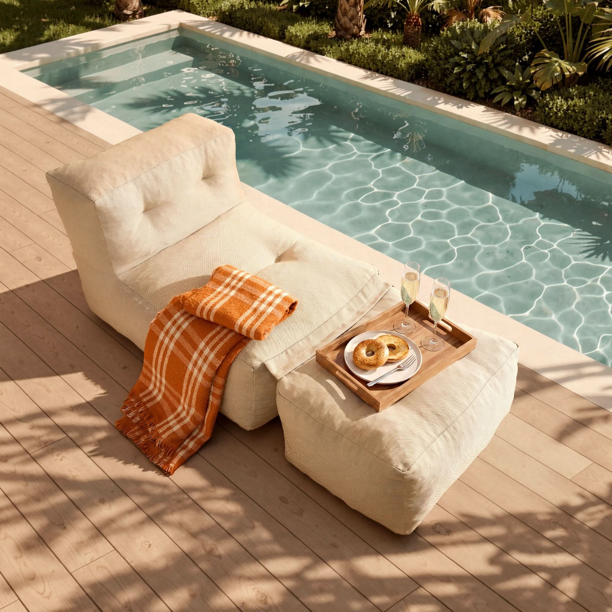 OVIOS Lounge Sofa Set – Convertible Bean Bag Chair & Floor Sofa with Footrest for Indoor & Outdoor Use, view 5