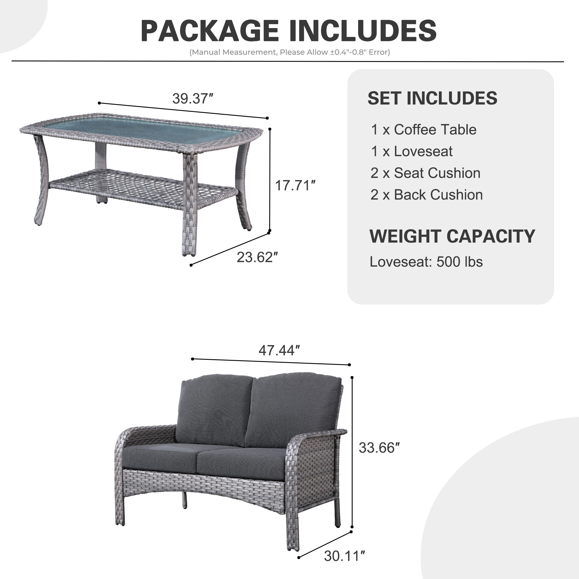 NDS Series - Outdoor Loveseat Set, 2-Piece, view 6