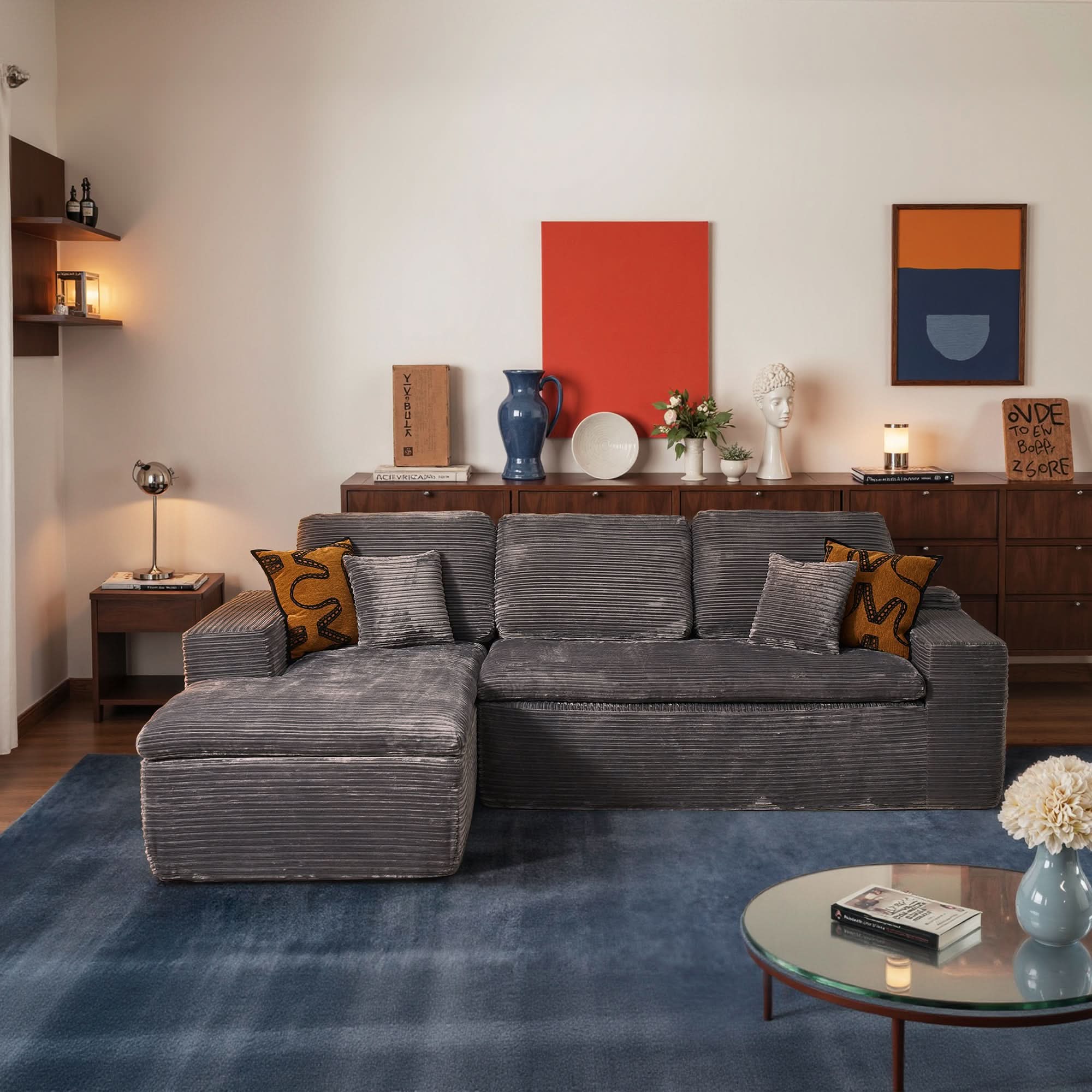 OVIOS 105" Modular L-Shape Sectional Sofa with Chaise, Deep Seat Cloud Couch, view 3