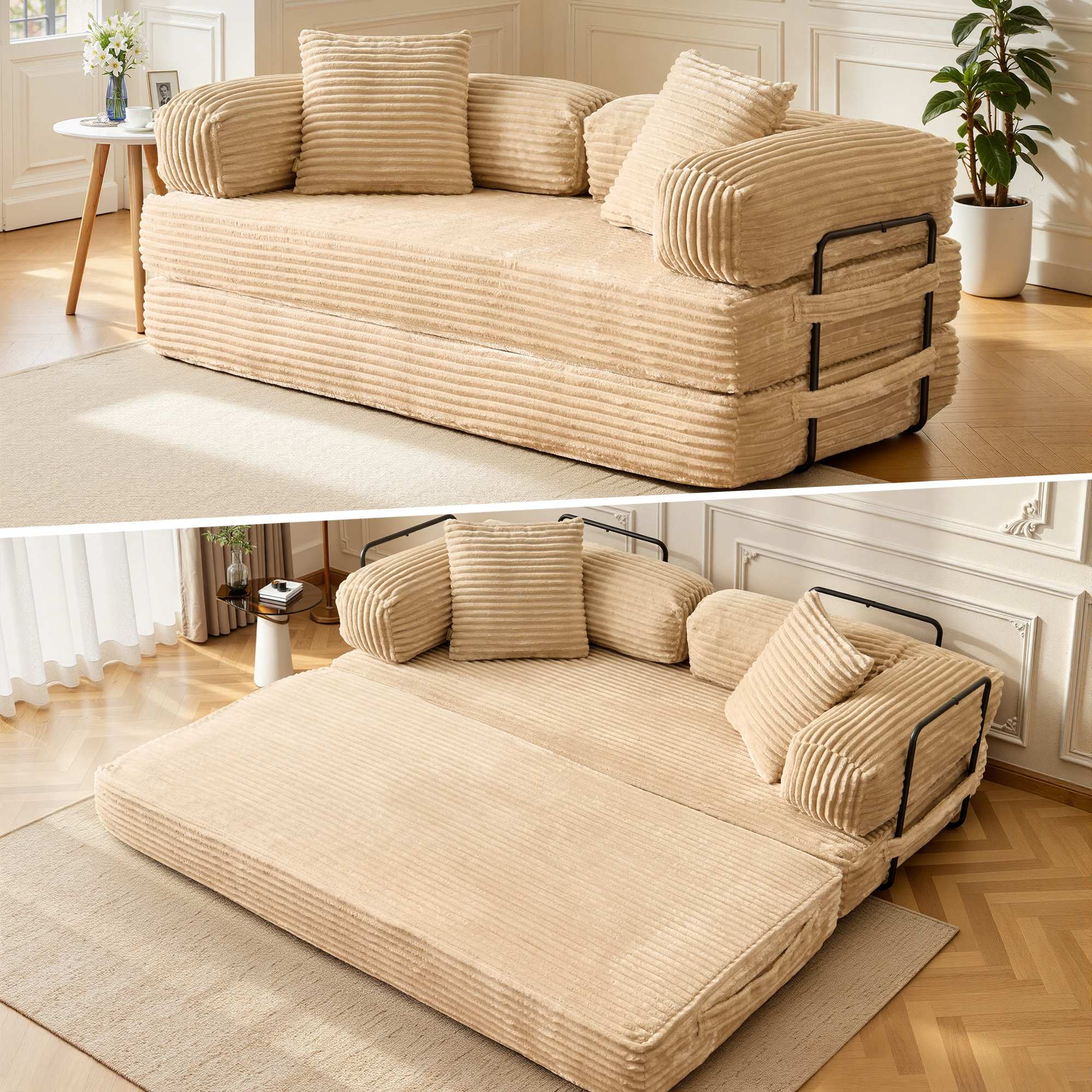 OVIOS 80" Convertible Modular Sofa Bed, view 4