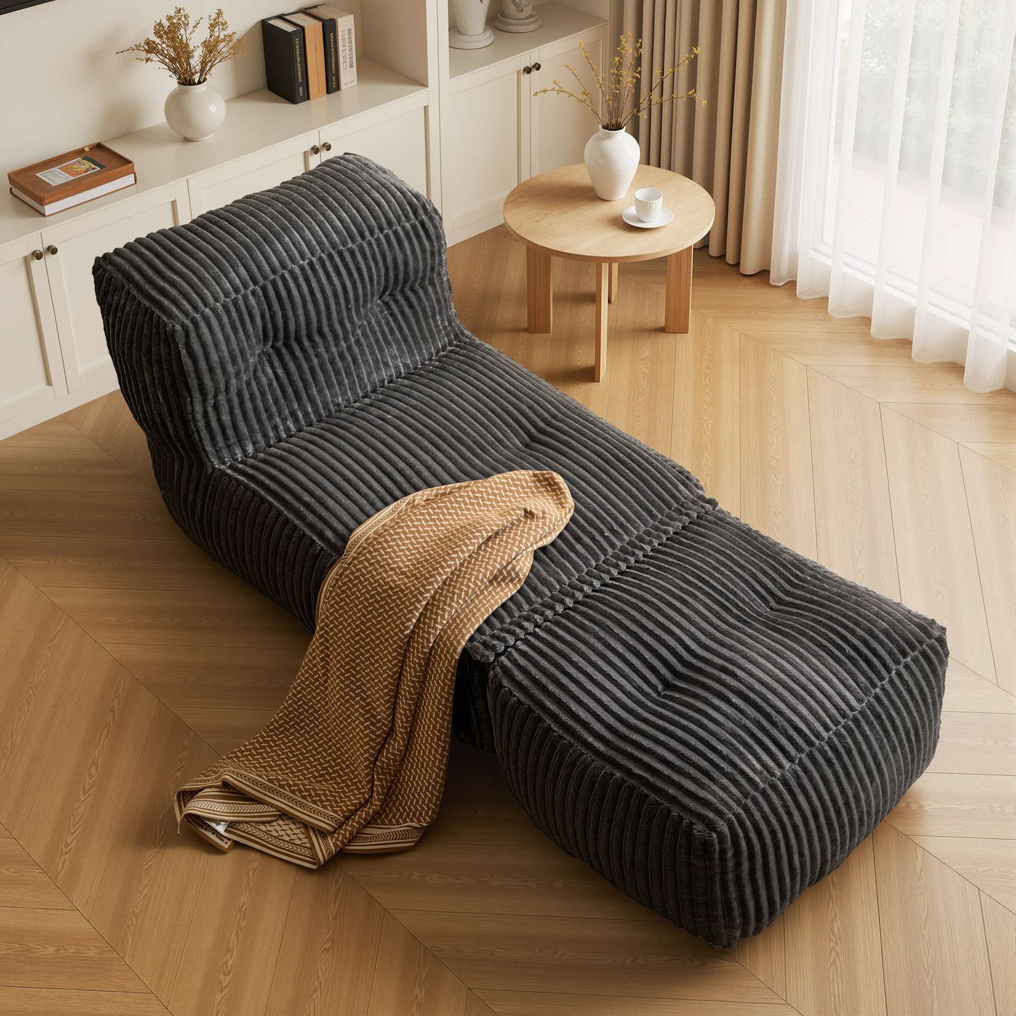 OVIOS Oversized Boneless Sofa Bean Bag Chair with Memory Foam for Living Room, view 3