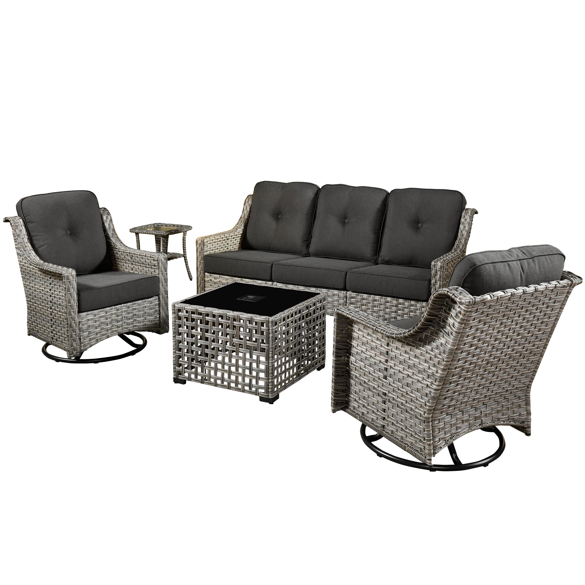 Ovios Conversation Set 5-Piece, PAD Series,Included Swivel Chair, view 3