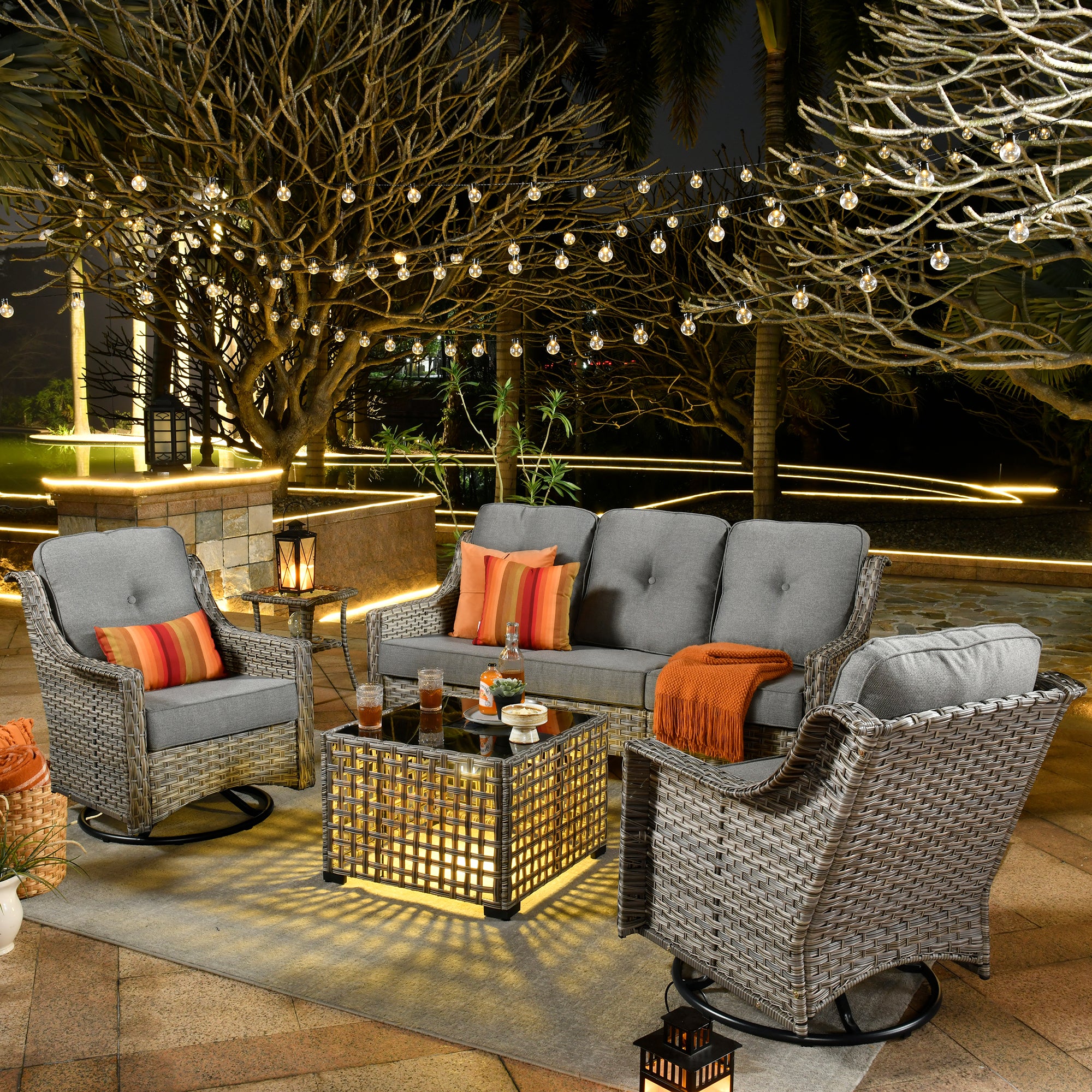 Ovios Conversation Set 5-Piece, PAD Series,Included Swivel Chair, view 5