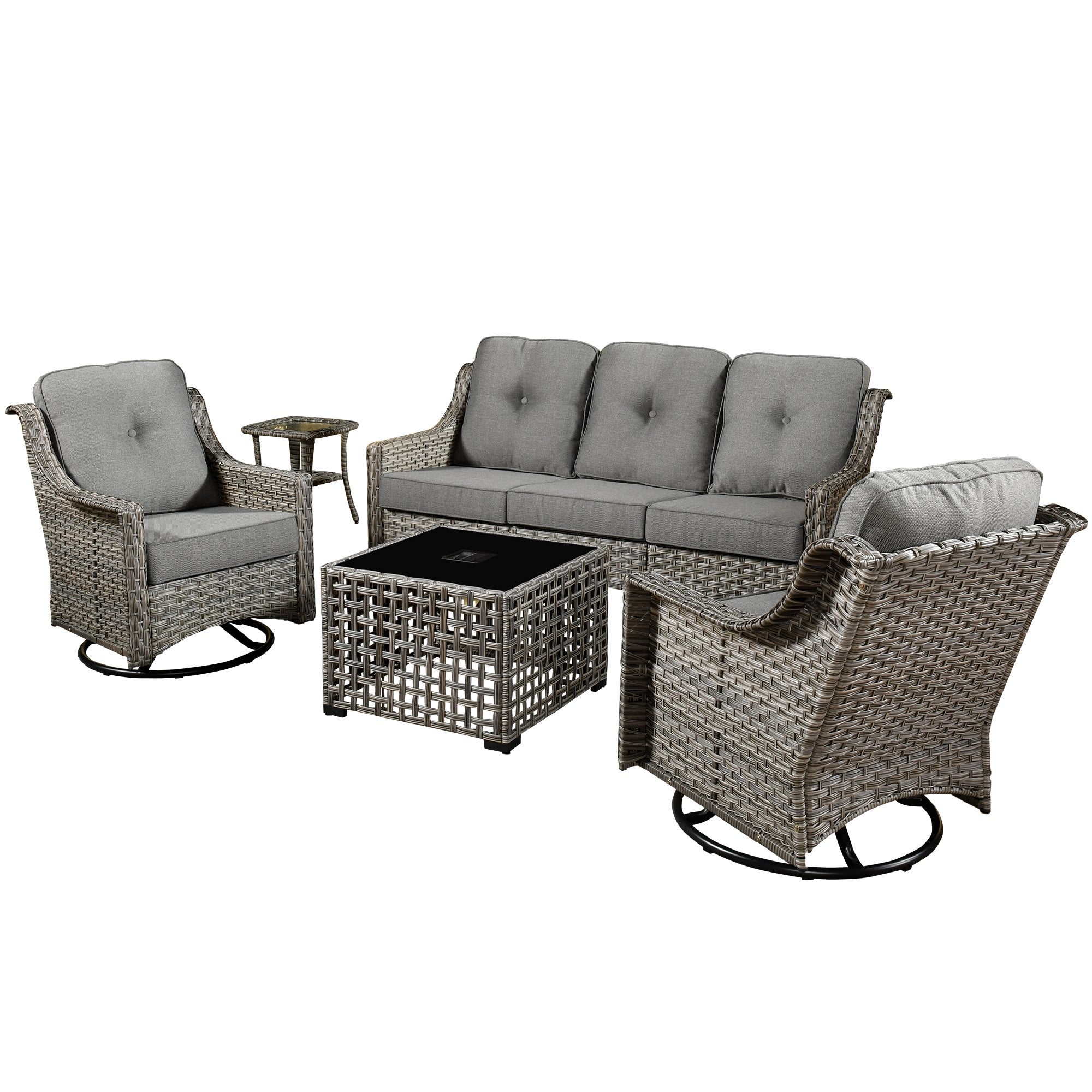 Ovios Conversation Set 5-Piece, PAD Series,Included Swivel Chair, view 6